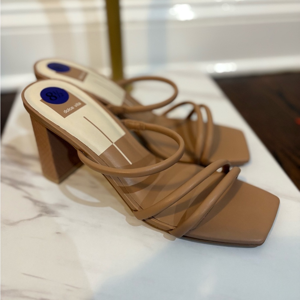Elegant Tan Strappy Heels